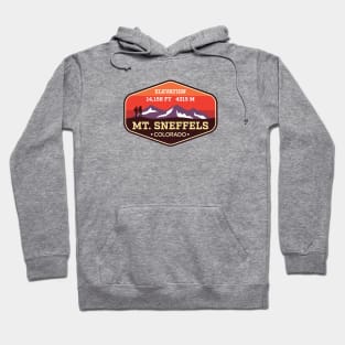 Mount Sneffels Colorado - 14ers Mountain Climbing Badge Hoodie